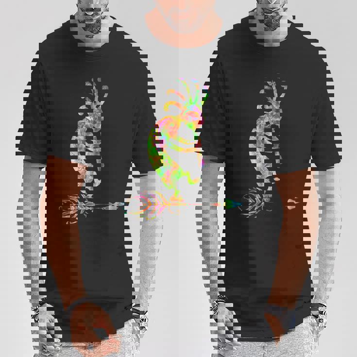 ネイティブアメリカン ココペリ 羽付き 1 ファンファン ファン Tシャツ 面白い贈り物