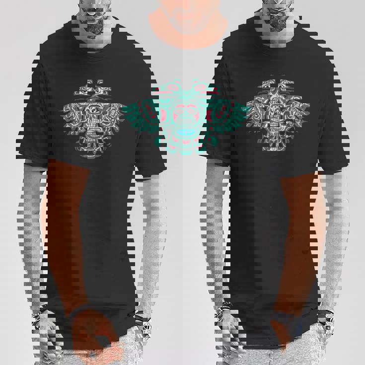 ネイティブアメリカン ハイダ サンダーバード トーテムポール ヴィンテージ Tシャツ 面白い贈り物