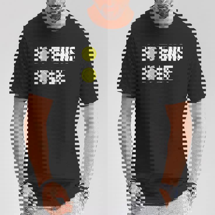 ノーテニスノーライフ テニス好き アウトドア好き ソフトテニス好き クール テニスサークル ソフトテニス Tシャツ 面白い贈り物