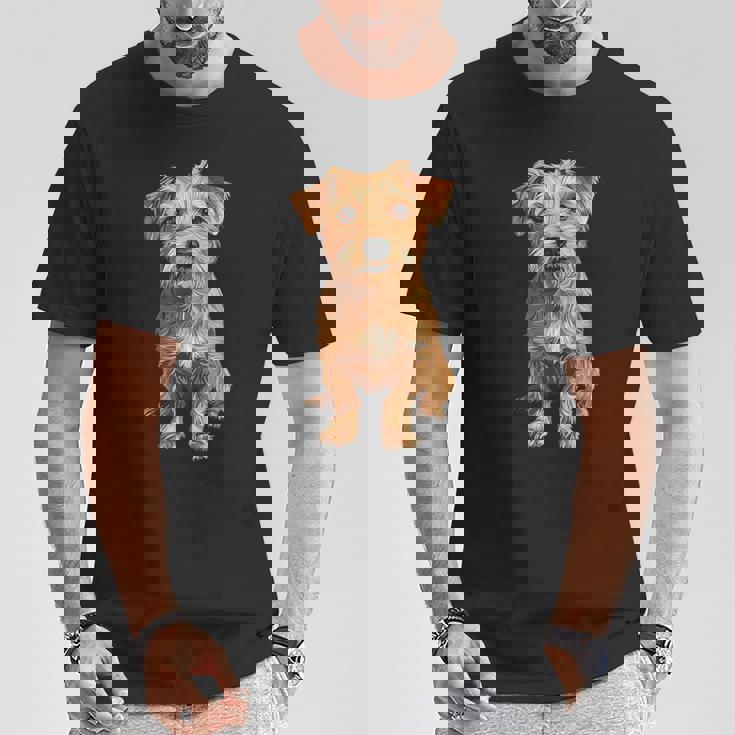 ノーフォークテリア 犬 モチーフ ペット アートワーク ノーフォークテリア Tシャツ 面白い贈り物