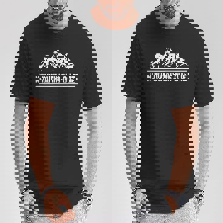 ノーマウンテンノーライフ ロッククライミング エイドクライミング フリークライング アルパインクライミング 登攀 登山 Tシャツ 面白い贈り物