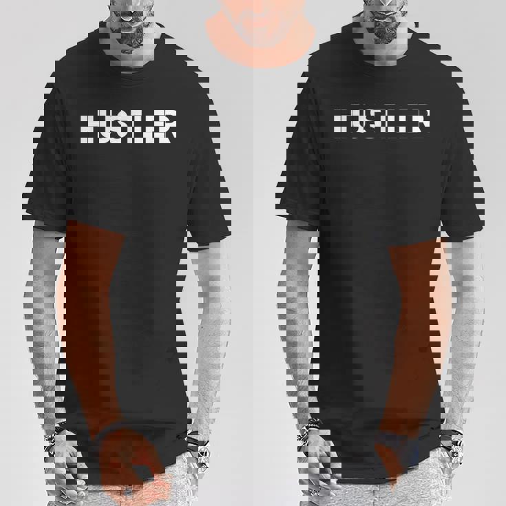 ハスラー 半袖 シンプル 白文字 Tシャツ 面白い贈り物