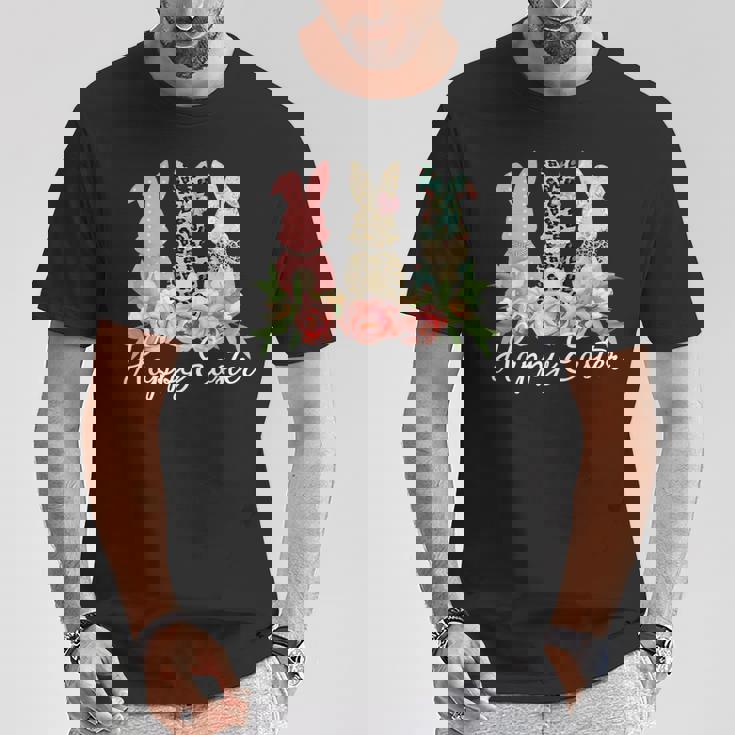 ハッピーイースター 3匹のウサギ 春のハント 卵 おもしろウサギ Tシャツ 面白い贈り物