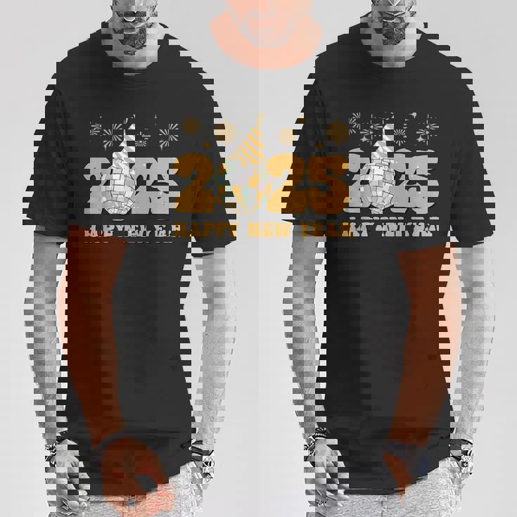 ハッピーニューイヤー 2025 家族 お揃い 花火 新年会 Tシャツ 面白い贈り物