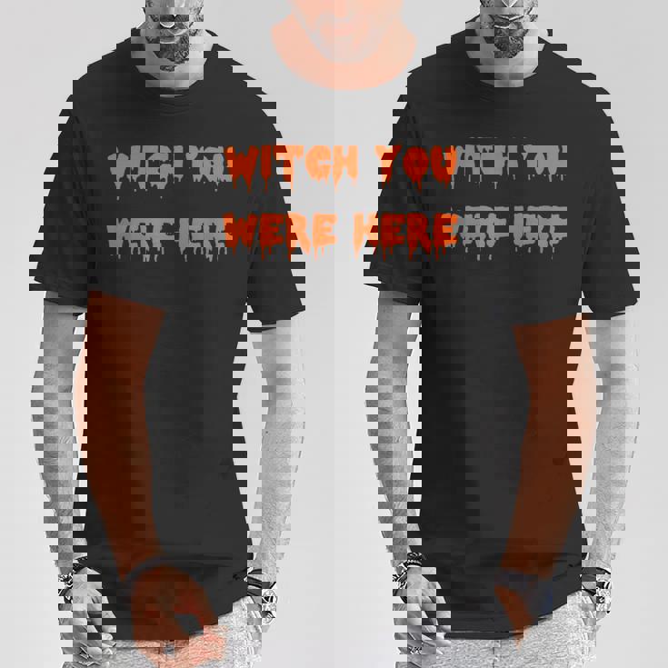 ハッピーハロウィン魔女 You Were Here 不気味なコスチューム Tシャツ 面白い贈り物