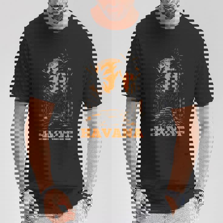 ハバナ キューバ レトロ キューバ プライド ヴィンテージ 70 年代 80 年代のスタイル Tシャツ 面白い贈り物