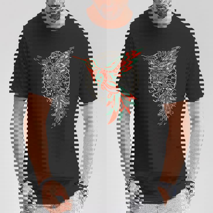 ハミングバード・トライバル・アート ネイティブアメリカン・インディアン・インディジナス Tシャツ 面白い贈り物