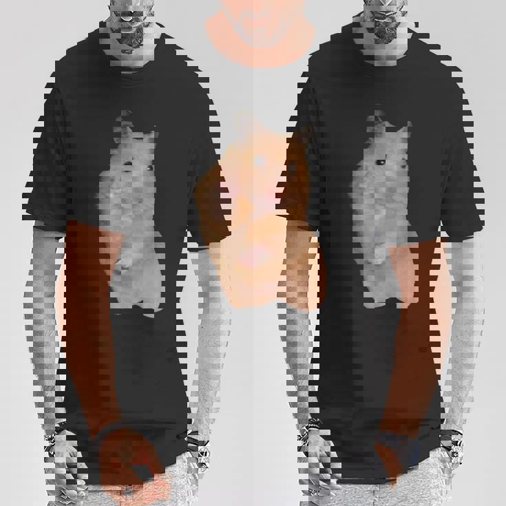 ハムスターミーム ピースサイン付き Tシャツ 面白い贈り物