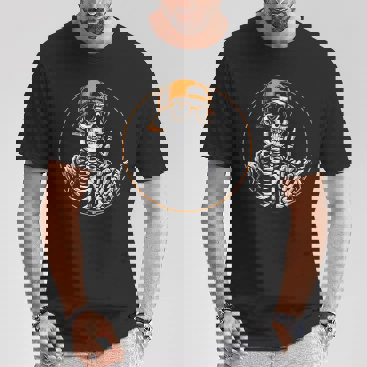 ハロウィン スケルトン ロックハンド ロッカー メンズ ボーイズ ロックミュージック Tシャツ 面白い贈り物