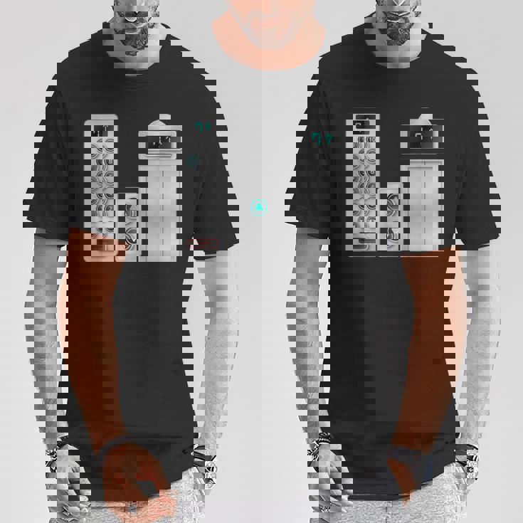 ハロウィンコスチューム、クールなエレベーターボタンアート Tシャツ 面白い贈り物