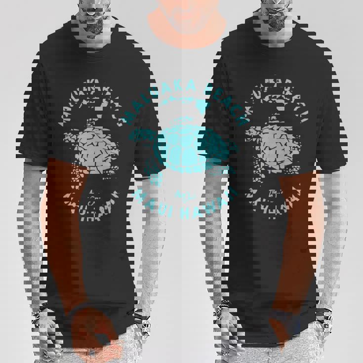 ハワイ ホヌ ウミガメ マルカビーチ マウイ Tシャツ 面白い贈り物