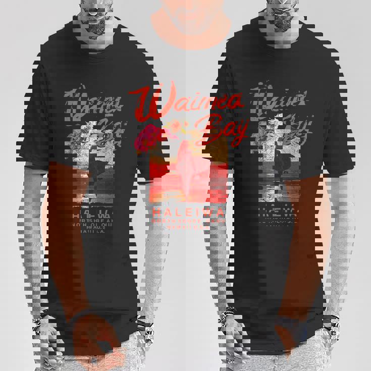 ハワイ ワイメア ベイ サーフィン ヴィンテージ ハワイアン Tシャツ 面白い贈り物