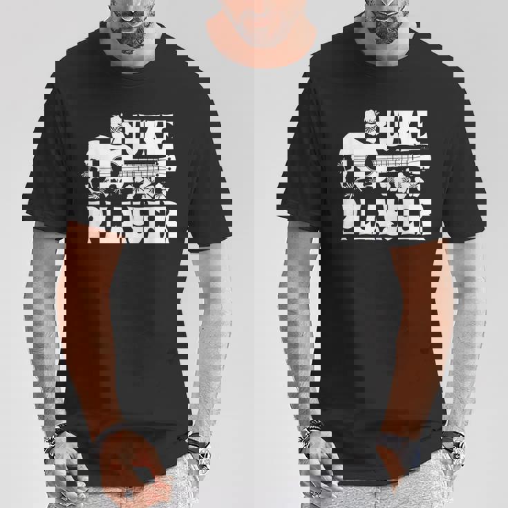 ハワイアン ウクレレ ウケ プレイヤーフラワー Tシャツ 面白い贈り物