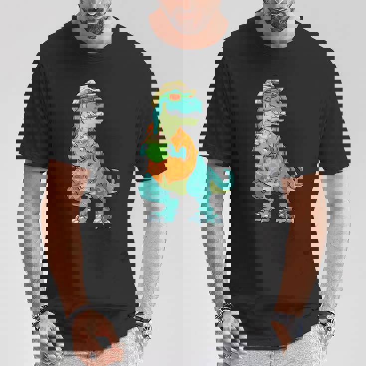 ハワイアン 恐竜 シャツ サマーレックス トロピカル バケーション アロハシャツ Tシャツ 面白い贈り物