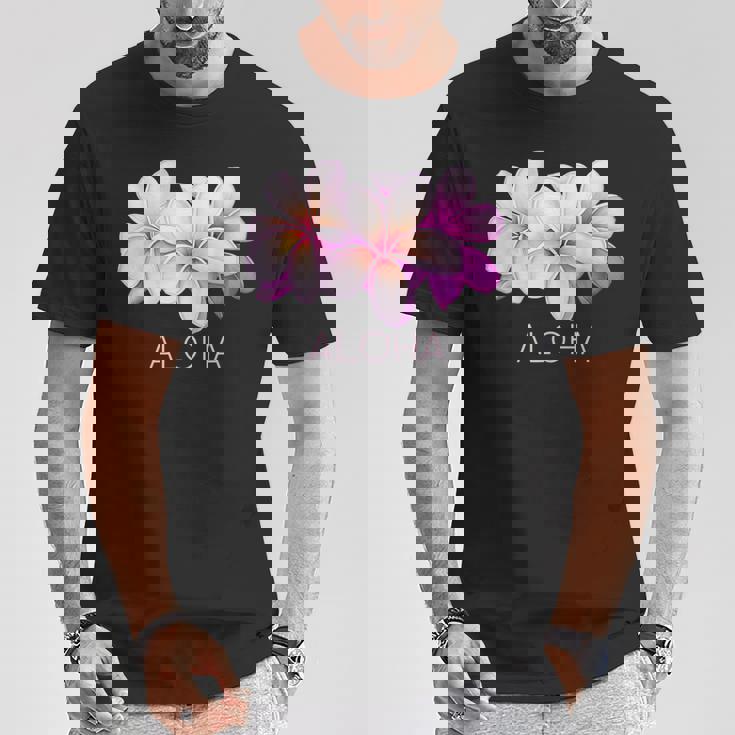 ハワイアンアロハプルメリアアート Tシャツ 面白い贈り物