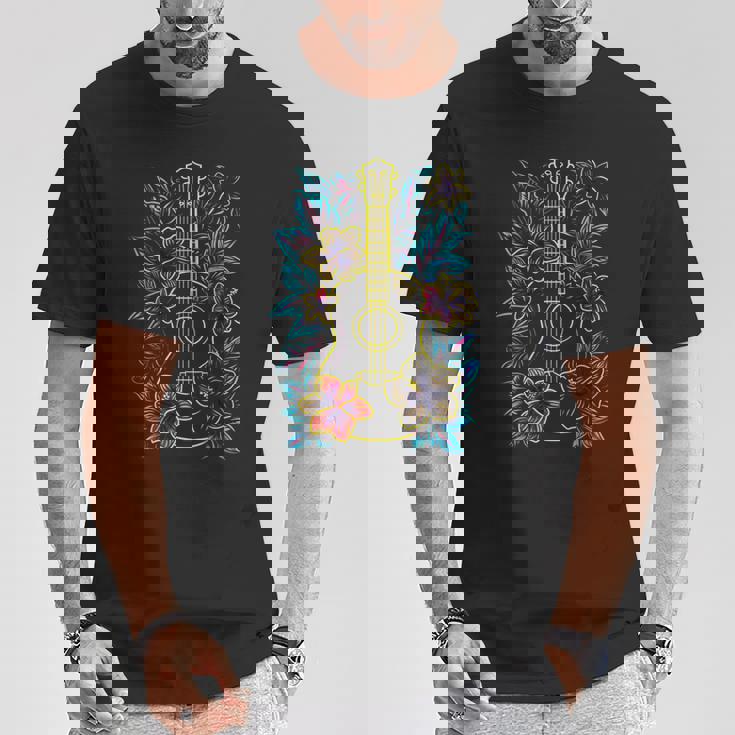 ハワイ・ミュージック レトロ・ルック・ウクレレ Tシャツ 面白い贈り物