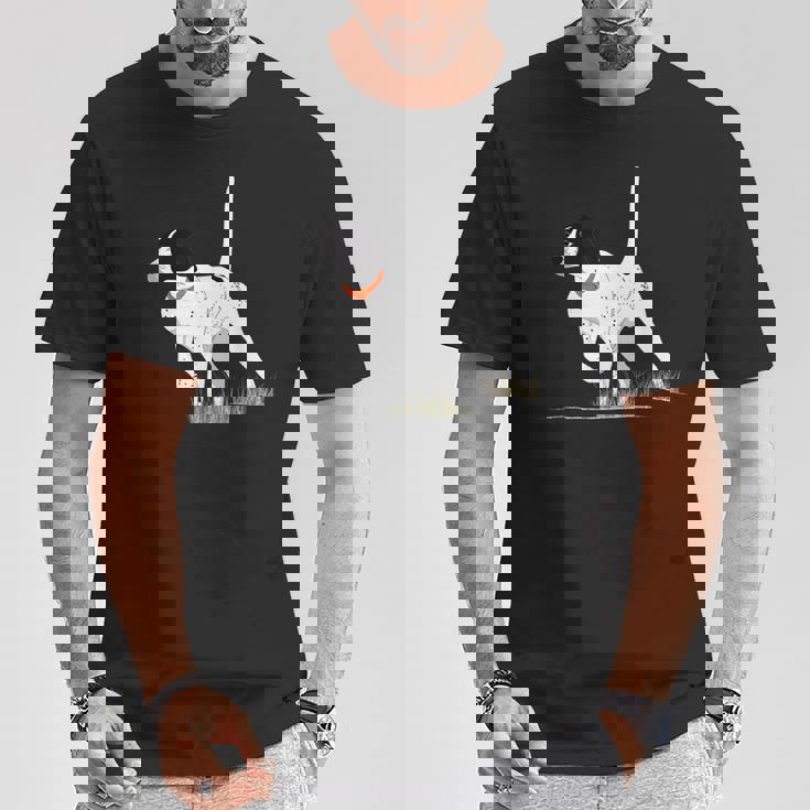 ハンターのためのバードハンティング メンズ イングリッシュポインター ドッググラフィック Tシャツ 面白い贈り物