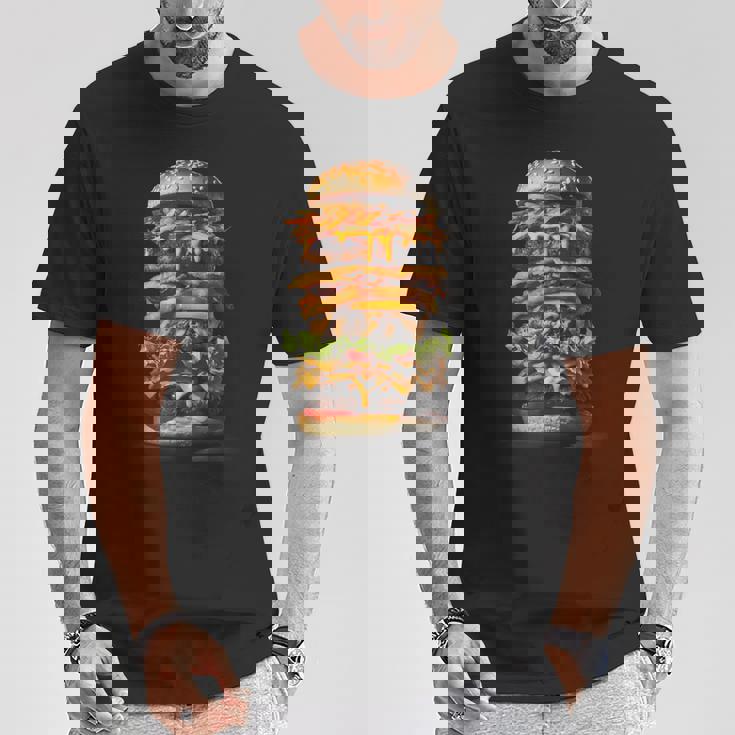 ハンバーガー チーズバーガー ファーストフード愛好家 食通 ギフト Tシャツ 面白い贈り物