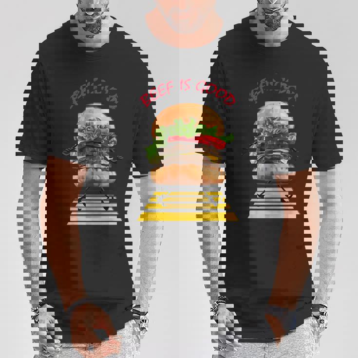 ハンバーガー 横断歩道 Tシャツ 面白い贈り物