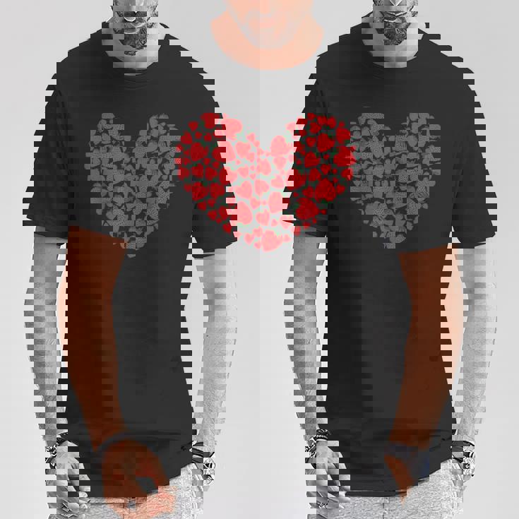 ハート ストロベリー ガーデニング Tシャツ 面白い贈り物