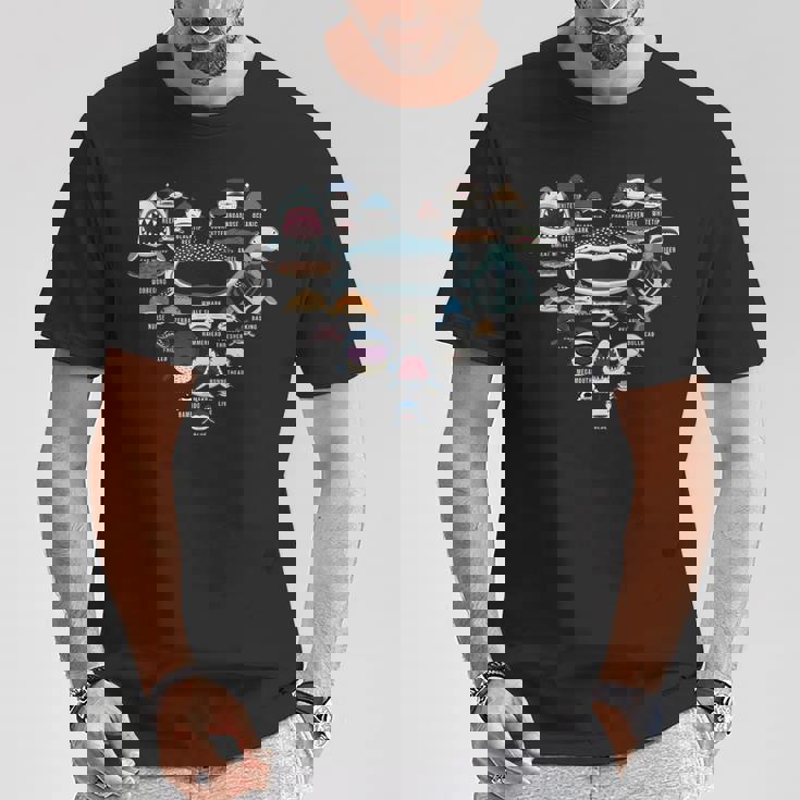 ハート ラブ サメ フェイス ファニー シャルカホリック Tシャツ 面白い贈り物