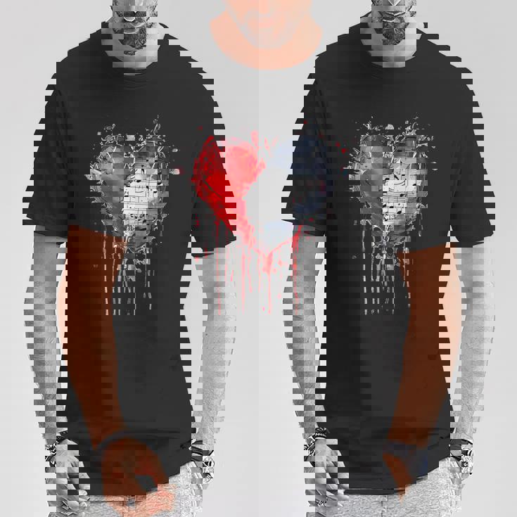 ハート 音符 パンクロック ゴシック 音楽愛好家 Tシャツ 面白い贈り物