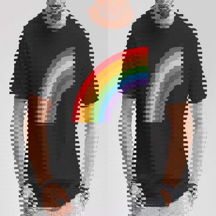 ハーフレインボー Roygbiv カラフルラッキーレインボー Tシャツ 面白い贈り物