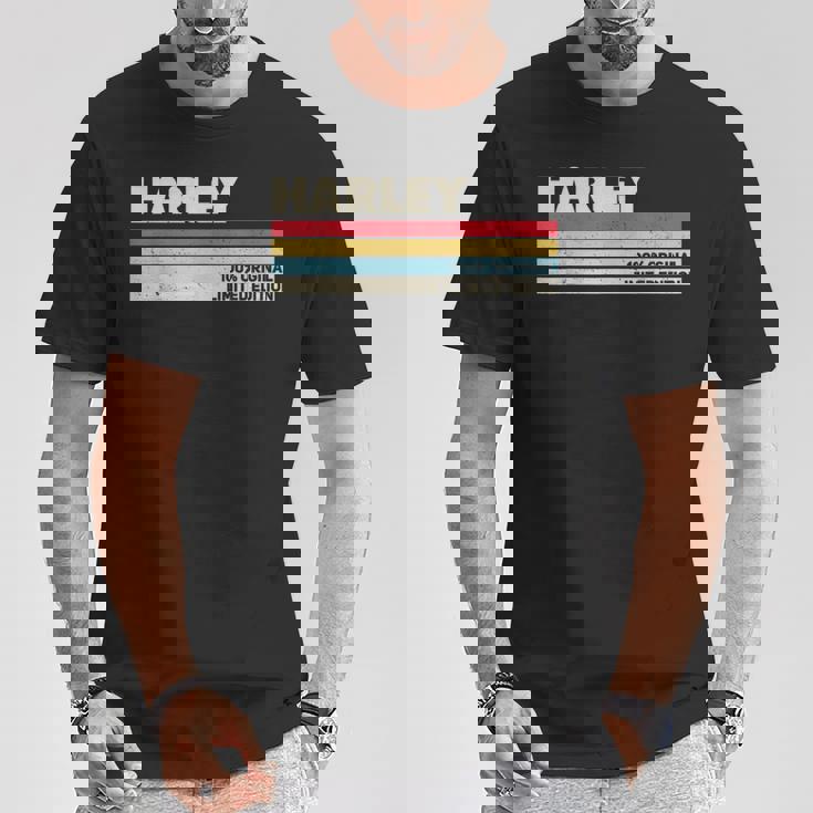 ハーレー 名前入り レトロ ヴィンテージ 70年代 80年代 90年代 誕生日 Tシャツ 面白い贈り物