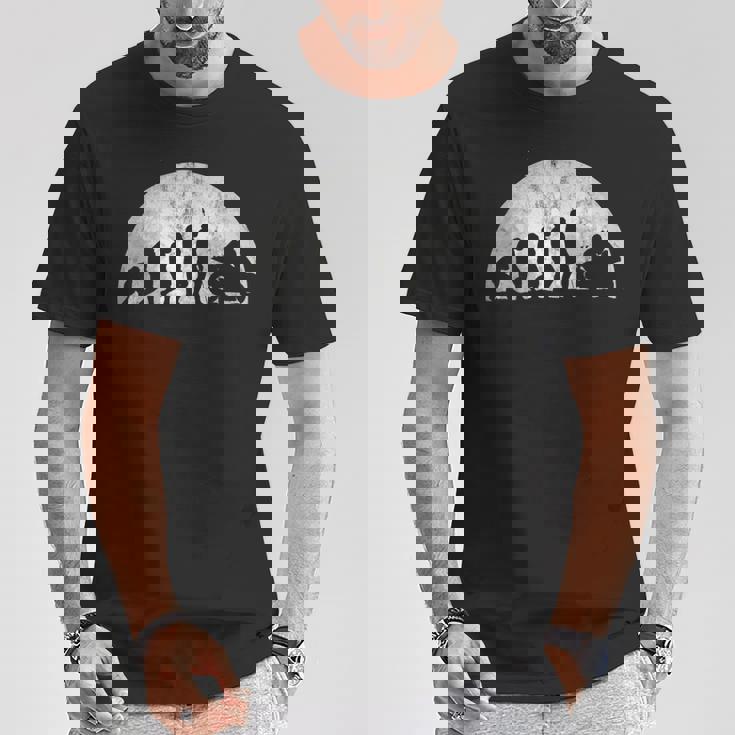 バイカーの進化-人間のモーターサイクルモータースポーツの進化 Tシャツ 面白い贈り物