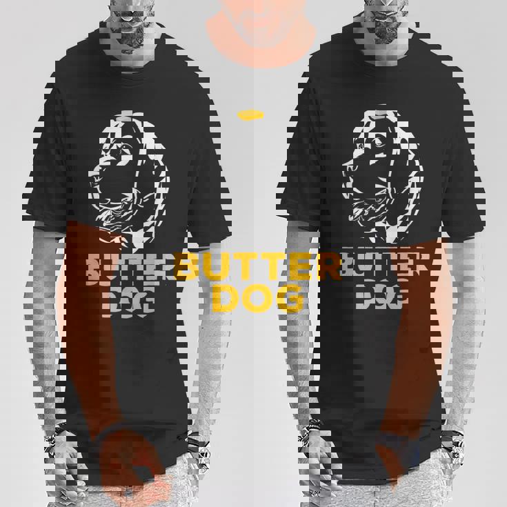 バター犬-彼のバターと一緒に犬面白いミーム Tシャツ 面白い贈り物