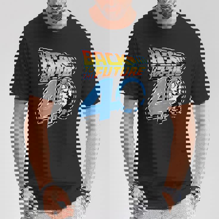 バック・トゥ・ザ・フューチャー 40周年記念時計塔ロゴ Tシャツ 面白い贈り物