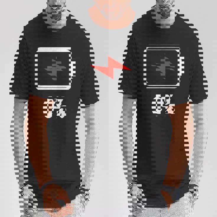 バッテリー充電0 シャツバッテリーデッドシャツバッテリー低 Tシャツ 面白い贈り物
