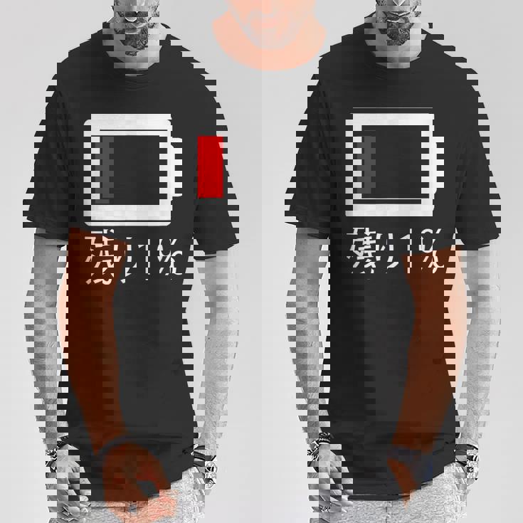 バッテリー残量1 バッテリー切れtシャツ バッテリー残量が少ない Tシャツ 面白い贈り物