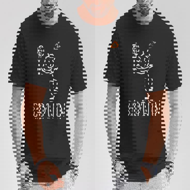 バドミントンプレーヤー バドミントンラケット シャトルコック バーディースポーツ Tシャツ 面白い贈り物