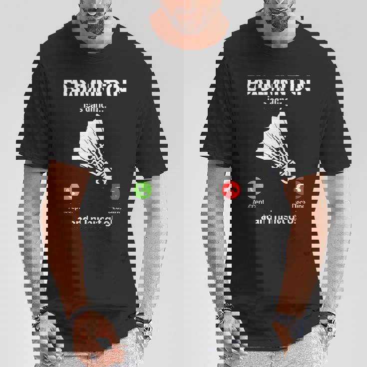 バドミントン呼び出しバドミントン愛好家面白いバドミントン選手 Tシャツ 面白い贈り物
