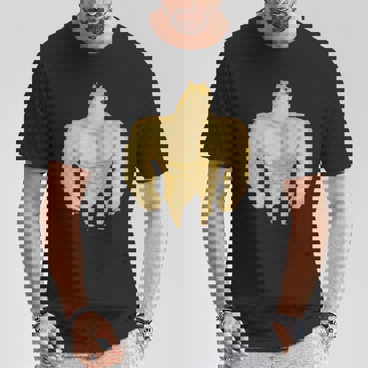 バフ 柴犬 面白い ボディービルダー 犬 ダンク ミーム Tシャツ 面白い贈り物