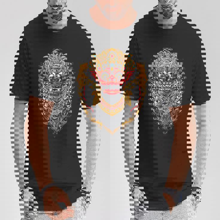 バリ島 バロンマスク バリの神話 邪悪な魔女 神殿 悪魔の女王 ガルダ 神 インドネシア 古い習慣 お土産 ウブド 伝統 Tシャツ 面白い贈り物