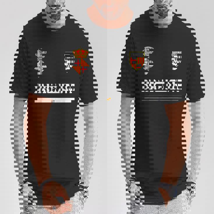 バルセロナ サッカースポーツ フラッグ フットボール Tシャツ 面白い贈り物