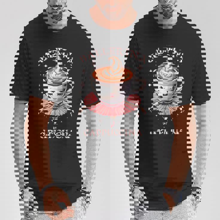 バレリーナ カプチーノ おもしろスローガン イタリアンブレイン レッド Tシャツ 面白い贈り物