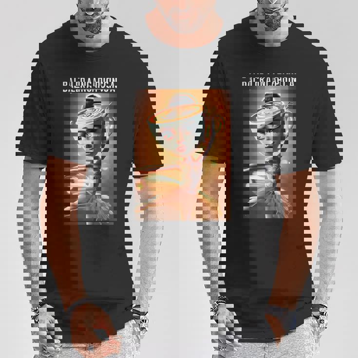 バレリーナ カプチーノ 面白い イタリアン ブレイン レッド Tシャツ 面白い贈り物