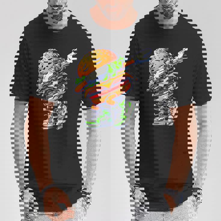 バーガー ダビング チーズ バーガー デイダンス 面白い ハンバーガー Tシャツ 面白い贈り物