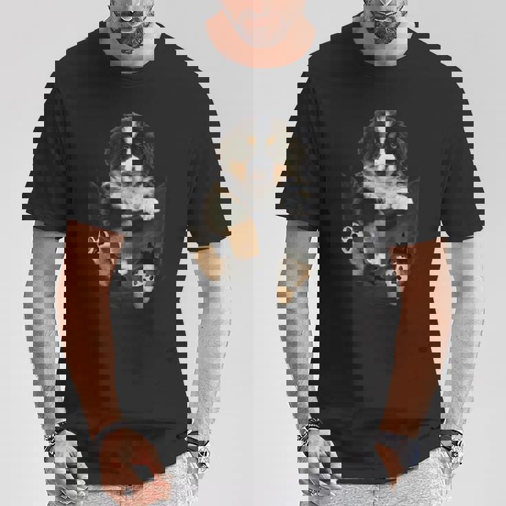 バーニーズ愛好家のためのポケットに入った面白いバーニーズマウンテンドッグ Tシャツ 面白い贈り物