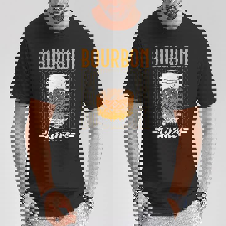 バーボンラバー 恋人 酒飲み 飲酒 ドリンク バーボン Tシャツ 面白い贈り物