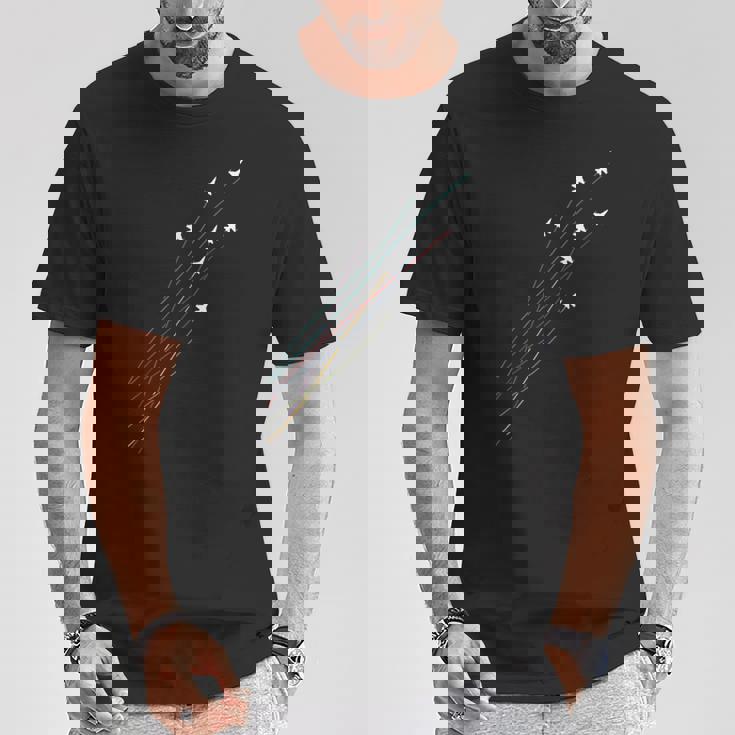 パイロットカラフルフライングジェット飛行機戦闘機ギフト Tシャツ 面白い贈り物