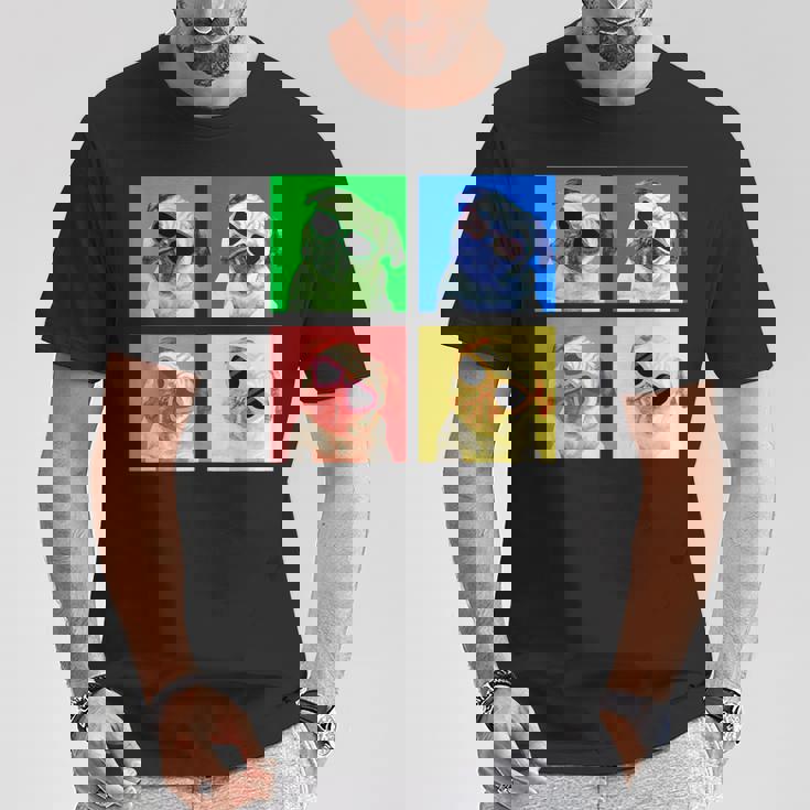 パグ 面白いtシャツ 犬 かわいい メンズ 子供 おもしろ 服 雑貨 グッズ ネタ わんこ イヌ 黒パグ Tシャツ 面白い贈り物