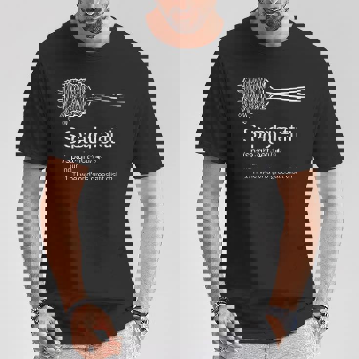 パスタ好きを意味する面白いスパゲッティ。 Tシャツ 面白い贈り物