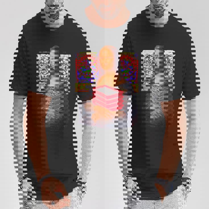 パチンカス 面白いtシャツ モナリザ パチンコ ギャンブル メンズ おもしろ 服 おもしろグッズ ネタ ウケ狙い Tシャツ 面白い贈り物