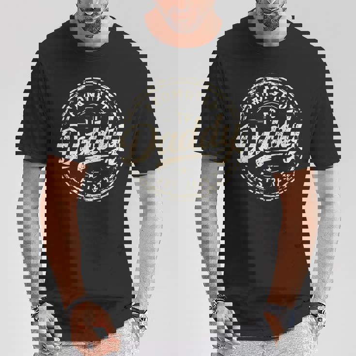 パパに昇格 2025 新パパベイビー初めてのお父さん Tシャツ 面白い贈り物