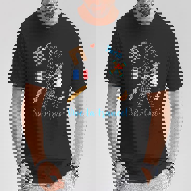 パリ お土産 エッフェル塔 フランス ヴィーヴ ラ・フランス Tシャツ 面白い贈り物