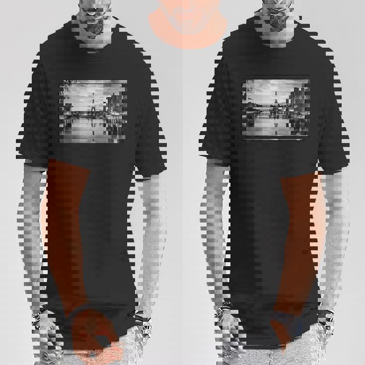 パリ エッフェル塔 ライト ビンテージ写真 お土産 イベント Tシャツ 面白い贈り物